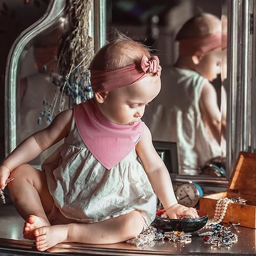 Miniatura 13 de Baberos tipo bandana para bebés para niños y niñas, súper suaves, unisex, paquete de 12 baberos de algodón orgánico absorbentes para dentición y
