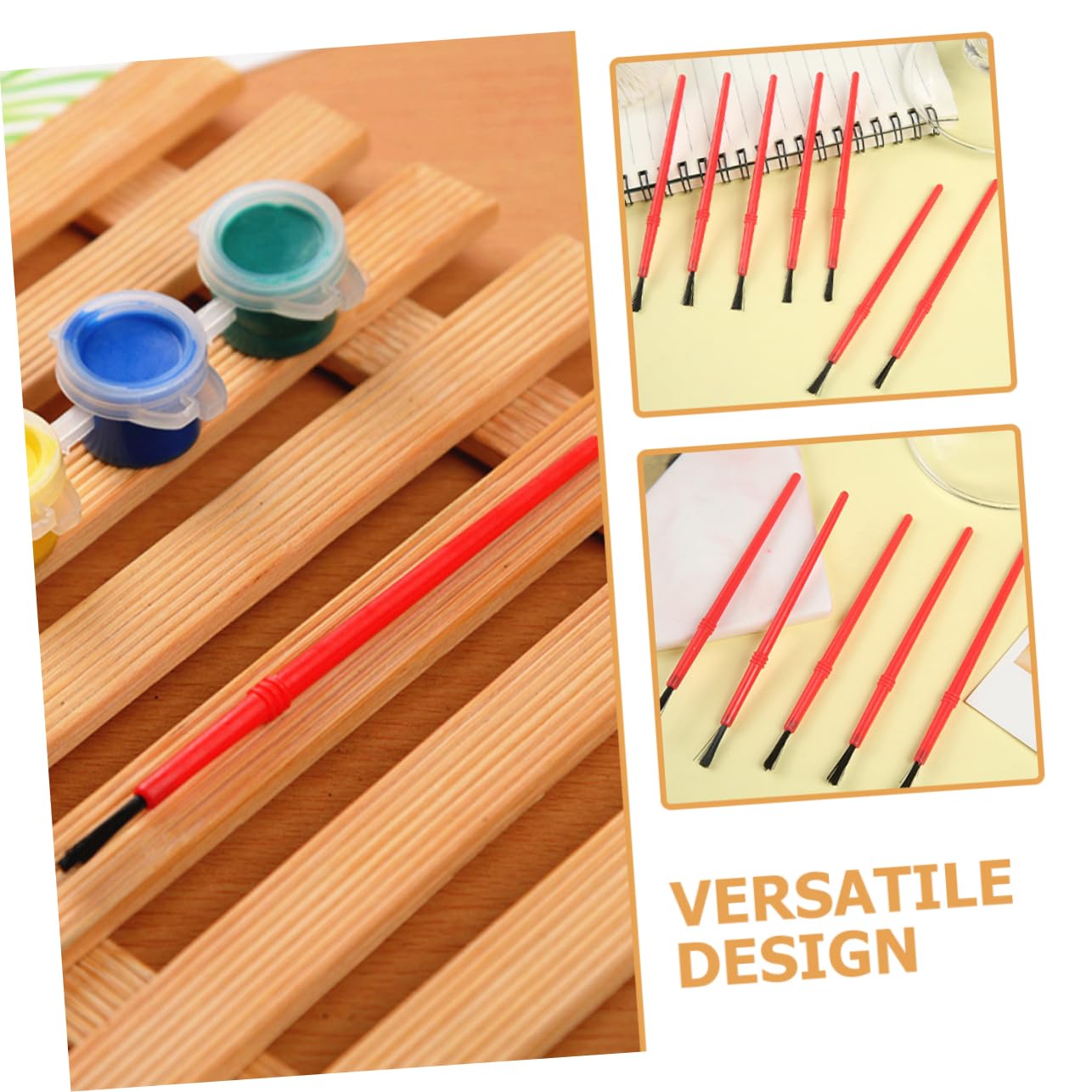 HOMSFOU 5 Series Cepillos para Departamento Arte Cepillo De Pintura Pinceles En Miniatura Pincel De Acuarela Suministros De Pintura Pintar Páginas Rojo 100 Piezas*5