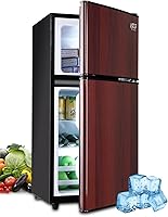 Vista 10 de Mininevera con congelador en la parte superior, refrigerador compacto de 3.5 pies cúbicos con termostato ajustable de 7 niveles, refrigerador