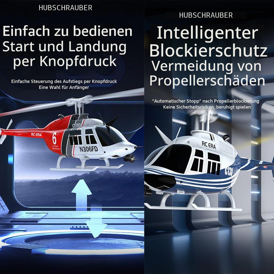 RC ERA C138 1/33 RC Hubschrauber Für Erwachsene, Bell 206 2.4G 6 Kanäle, Helikopter Ohne Querruder Mit Höhenhaltung (RTF-Version)