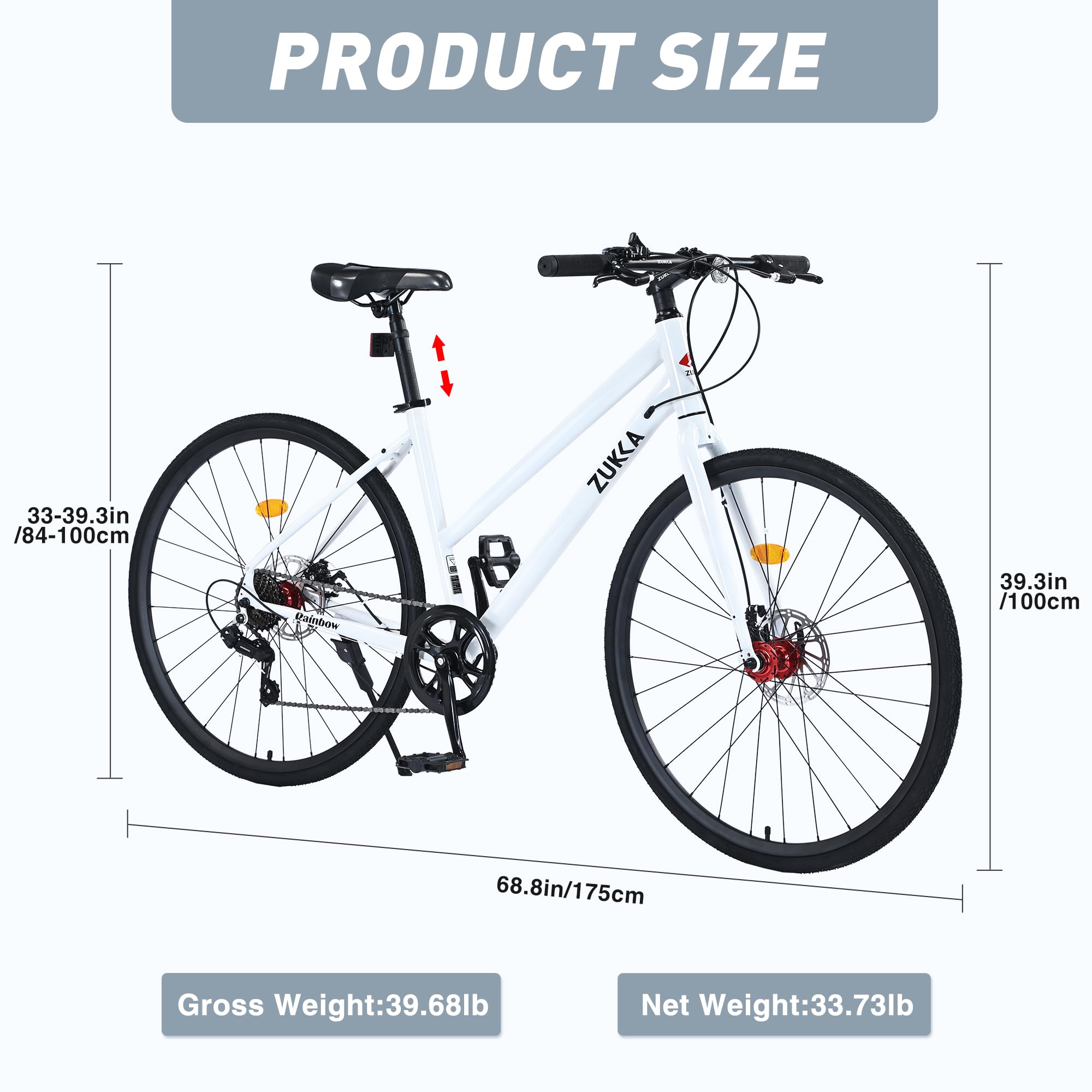 Amazon.com : MEGHNA Hybrid Bike 7 Speed Driven Flat Bar 700C Road