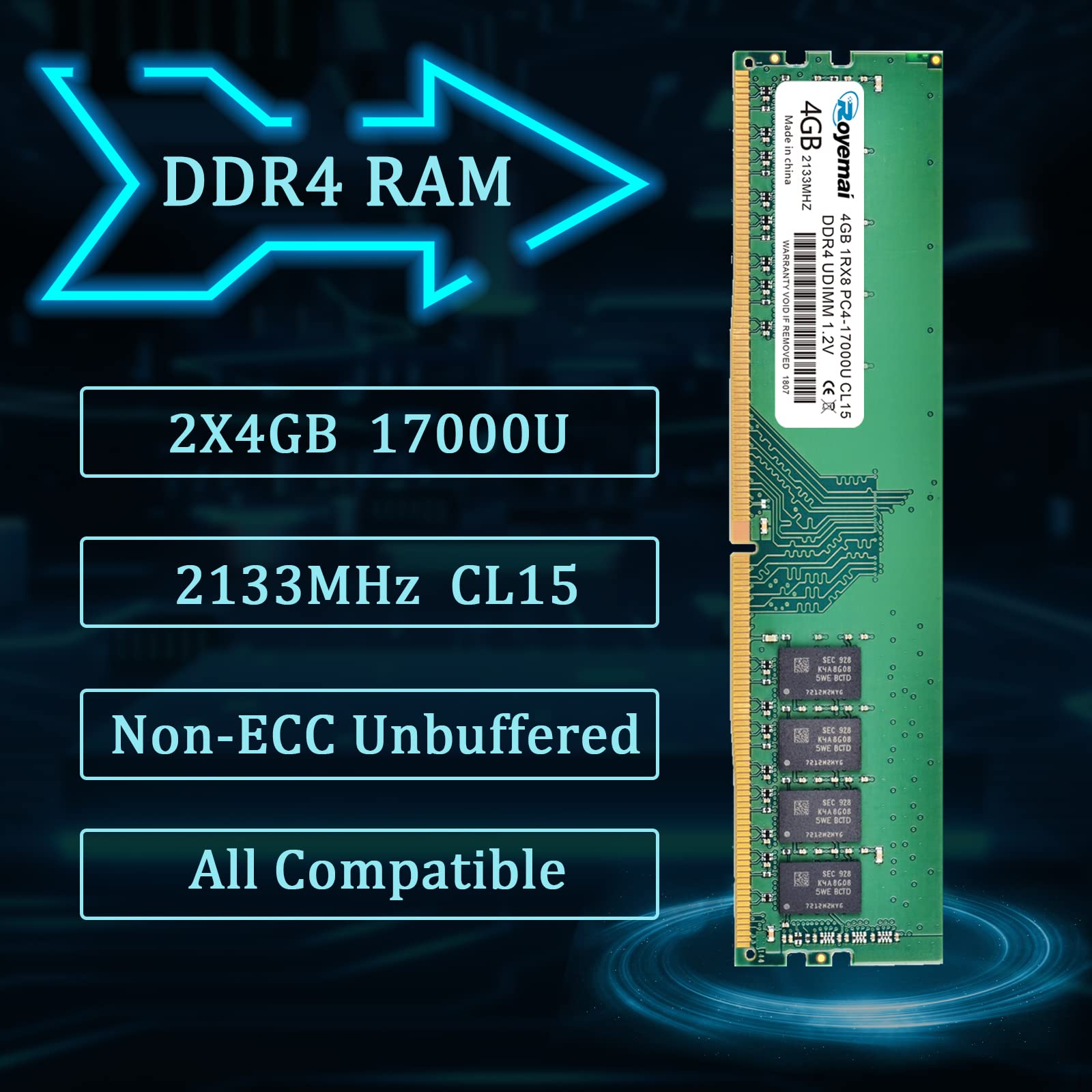 DDR-4 UDIMM 8GB ✖︎2 【NT8GA64D88CX3F-JR】 BytecRAM 8GB DDR4 2666 MHz (PC4-2666V) ECC UDIMM RAM at Amazon.com