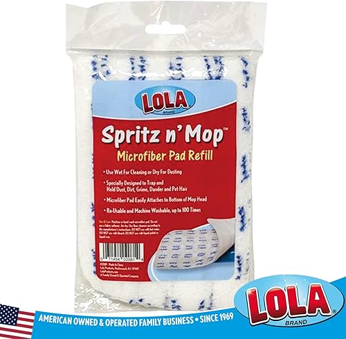 Miniatura 3 de Lola Productos Spritz N' Mop Almohadilla de microfibra de repuesto  Recarga para Spritz N' Mop  Almohadilla de 17 pulgadas de ancho  Tira de fregado