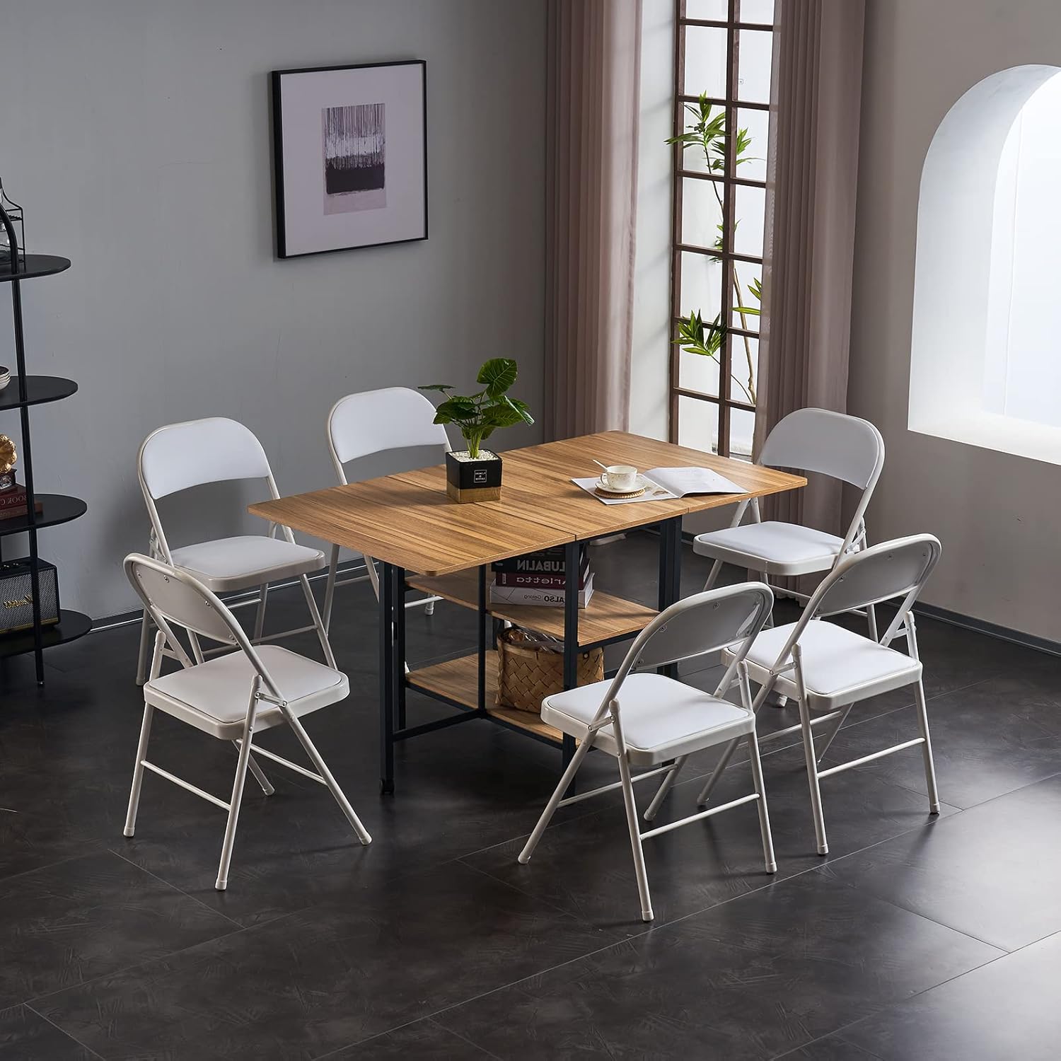 Folding Chairs with Padded Seats, Stackable and Portable Design for Indoor & Outdoor Use, Durable Steel & PVC Chairs for Events, Office, Wedding, Party, Supports up to 330 lbs (White, 12 Pack)