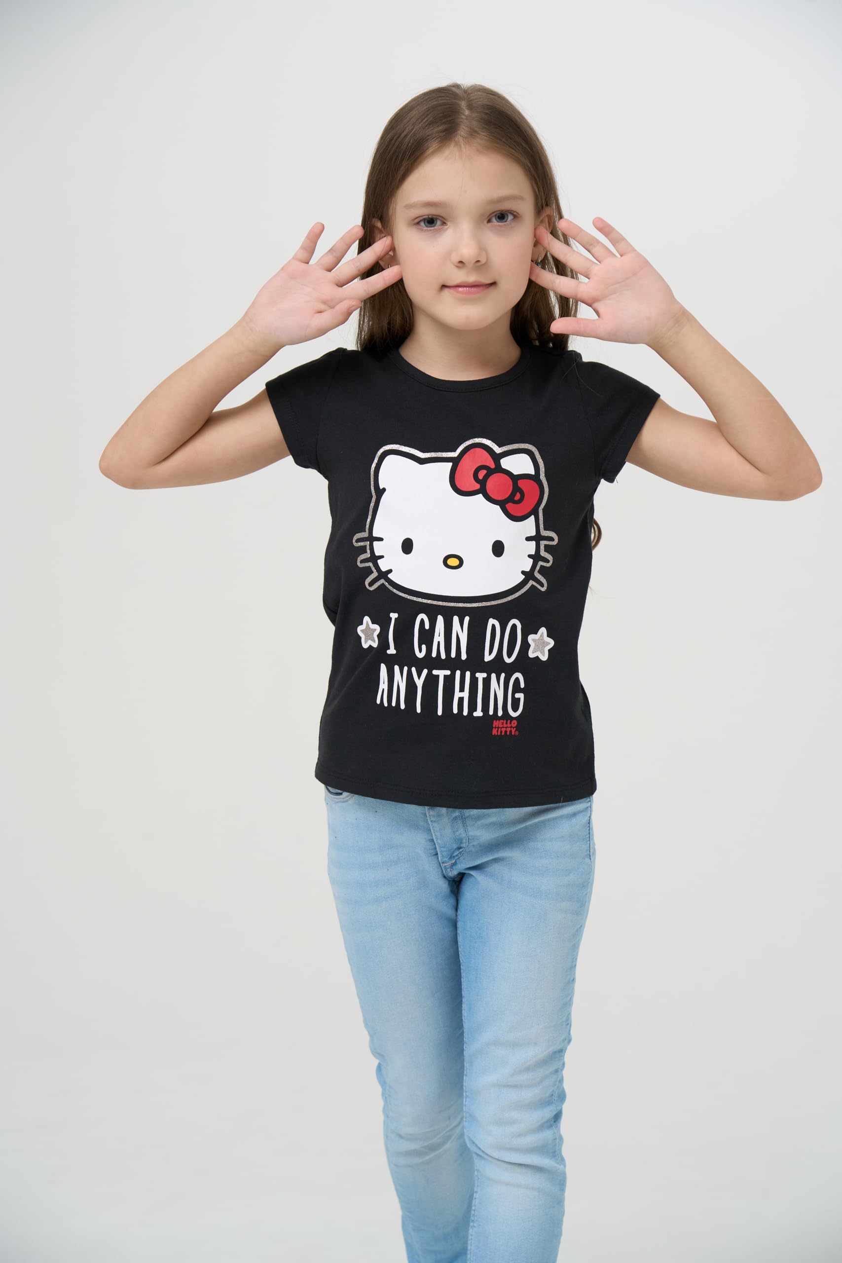 Hello Kitty - Paquete de 3 camisetas de manga corta para niñas y niños grandes