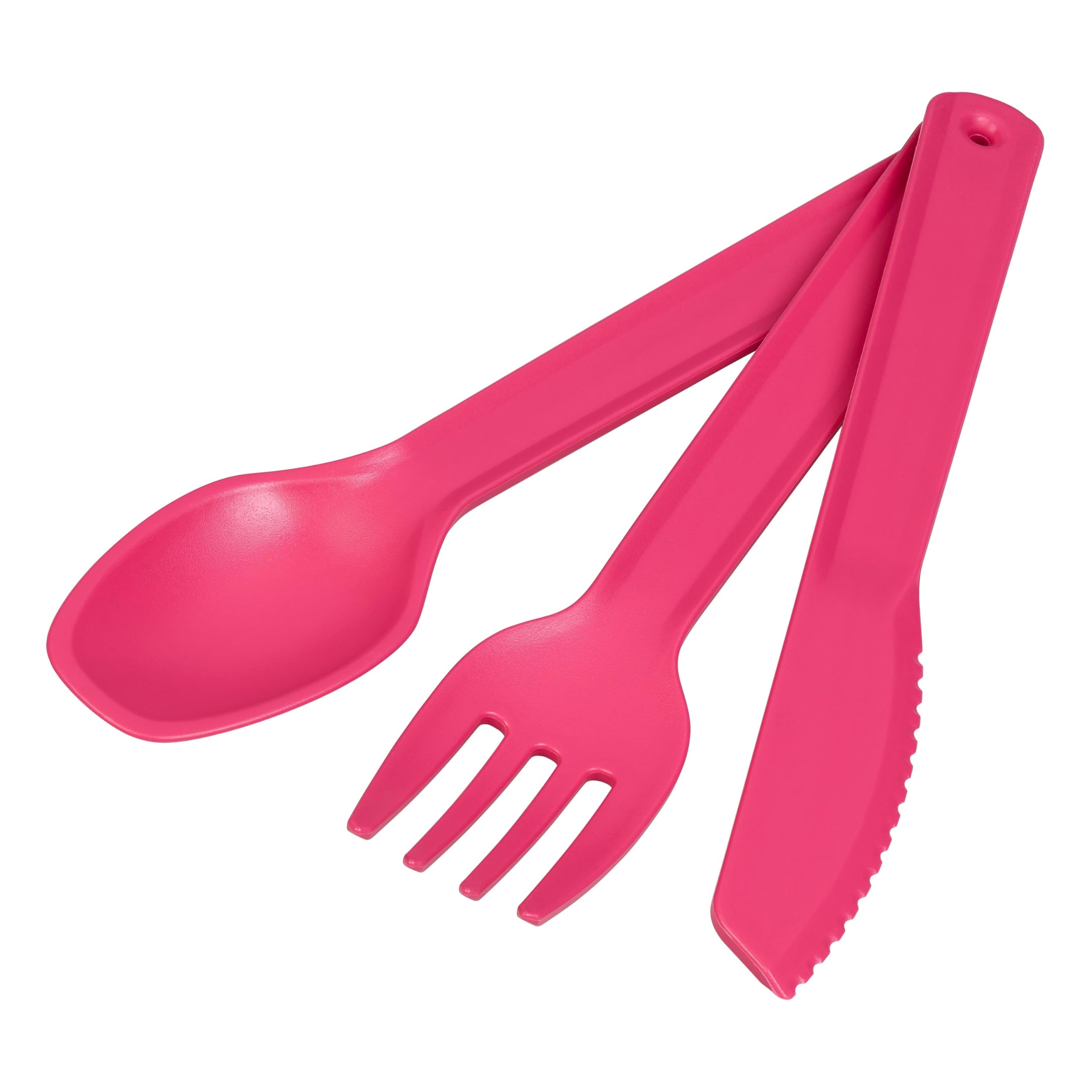 Tala Summer Picnic Cutlery Set, Raspberry Pink Reusable Spoon, Fork & Knife Lightweight Plastic Utensils for Picnics, BBQs & Outdoor Dining