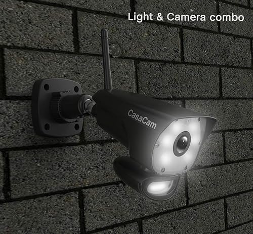 Miniatura 4 de CasaCam GuardianCam Air  Monitor de pantalla táctil de 7 pulgadas con 2 cámaras HD Spotlight  Sistema de cámara de seguridad inalámbrica,