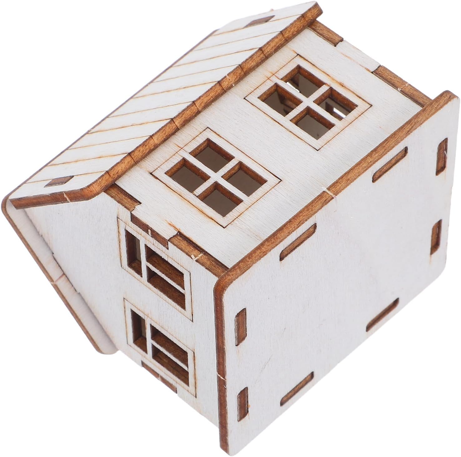 Wooden 3D Christmas House Kit, Miniature DIY Assembly Model for Adults
