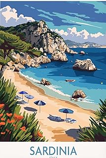 Sardinia Wall Art Print Home Cafes Office Store Pubs Club Decor Vintage Metal 12X8 Inch
