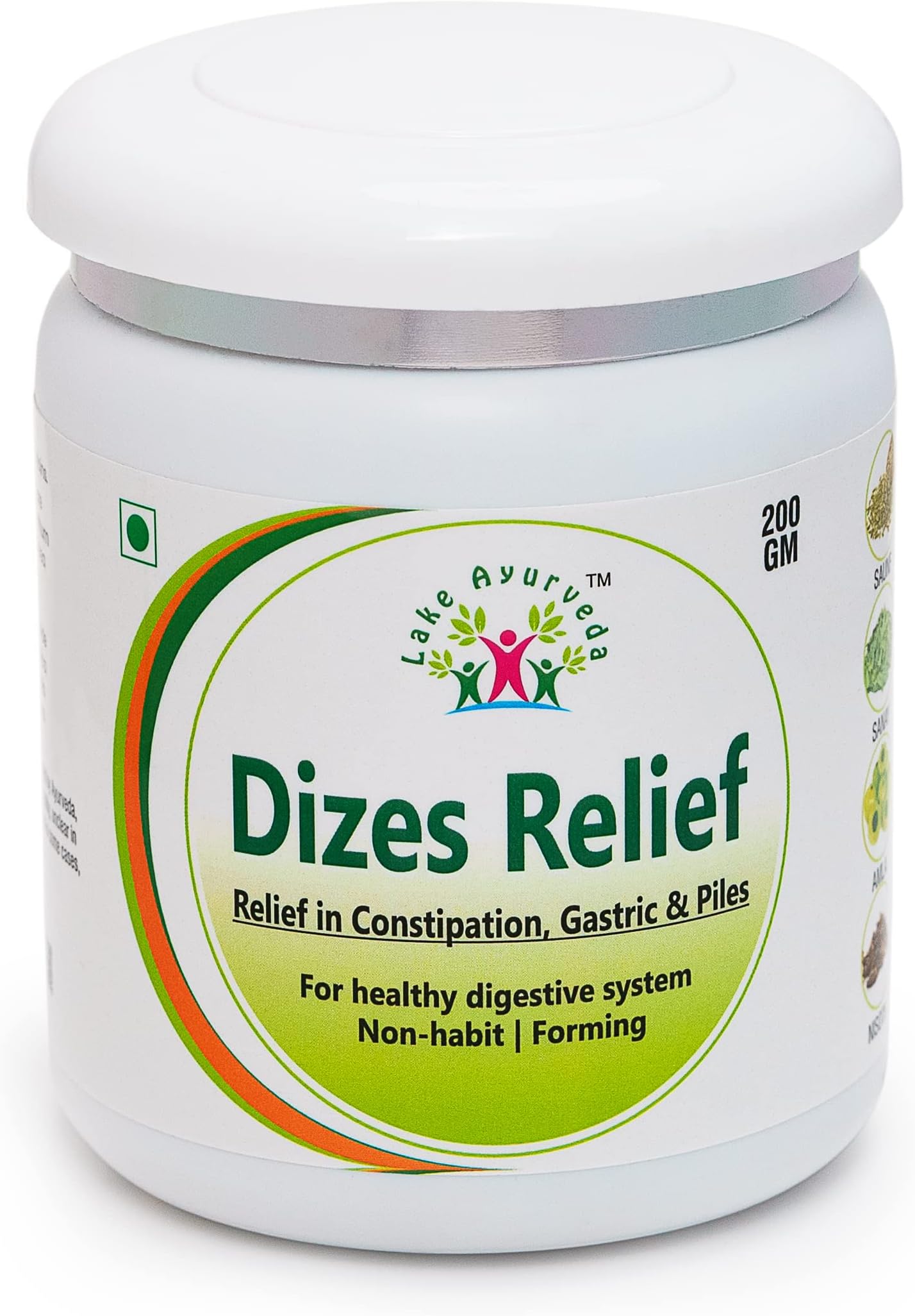 Dizies Relief - All-Natural Ayurvedic Remedy for Constipation and Indigestion - Blend of Herbal Ingredients - 200g Powder