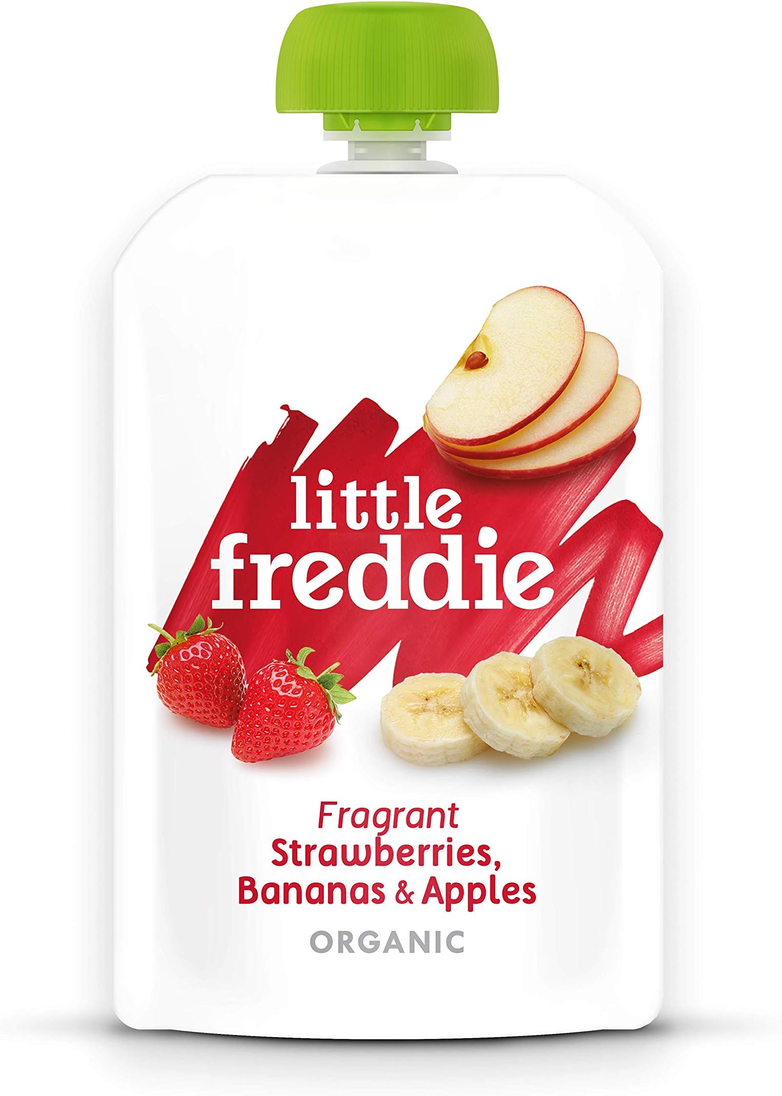 Little Freddie Organic Baby Food - Strawberries, Bananas & Apples Pouch (Pack of 6x100g)
