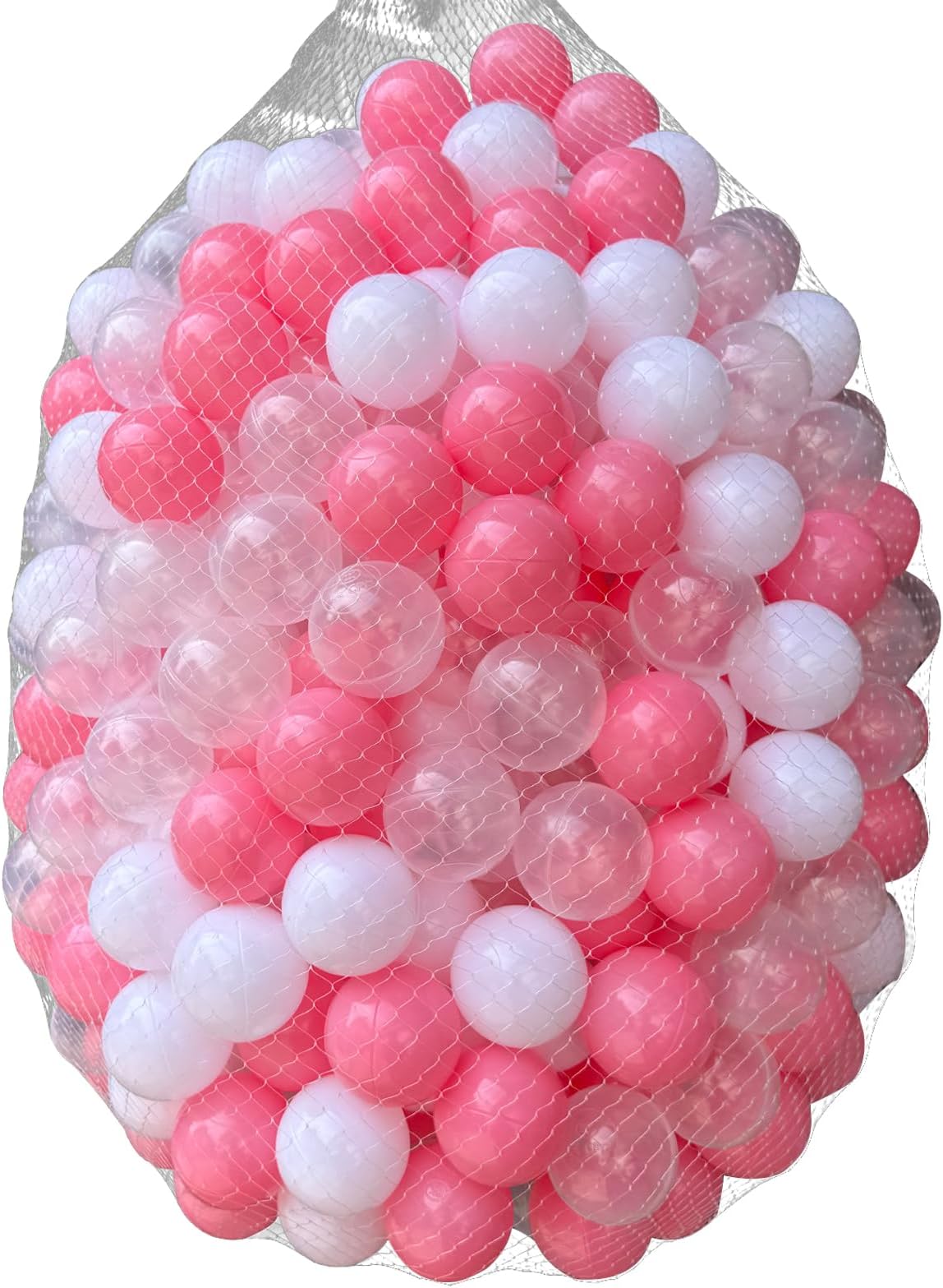 Kids Ball Pit Balls 200 Count, 2.2inch Children Crush Proproof Plastic Balls for Ball Pit with 3 Bright Colors, Safe and Non-Toxic, BPA Free, Baby Toddler Pit Balls with Storage Net Bag