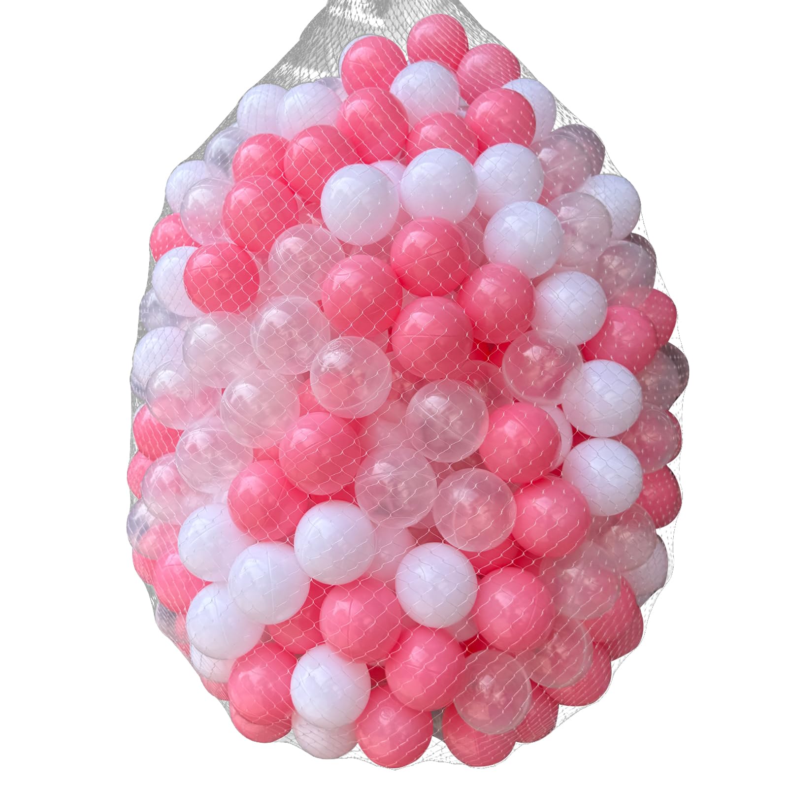 Kids Ball Pit Balls 200 Count, 2.2inch Children Crush Proproof Plastic Balls for Ball Pit with 3 Bright Colors, Safe and Non-Toxic, BPA Free, Baby Toddler Pit Balls with Storage Net Bag