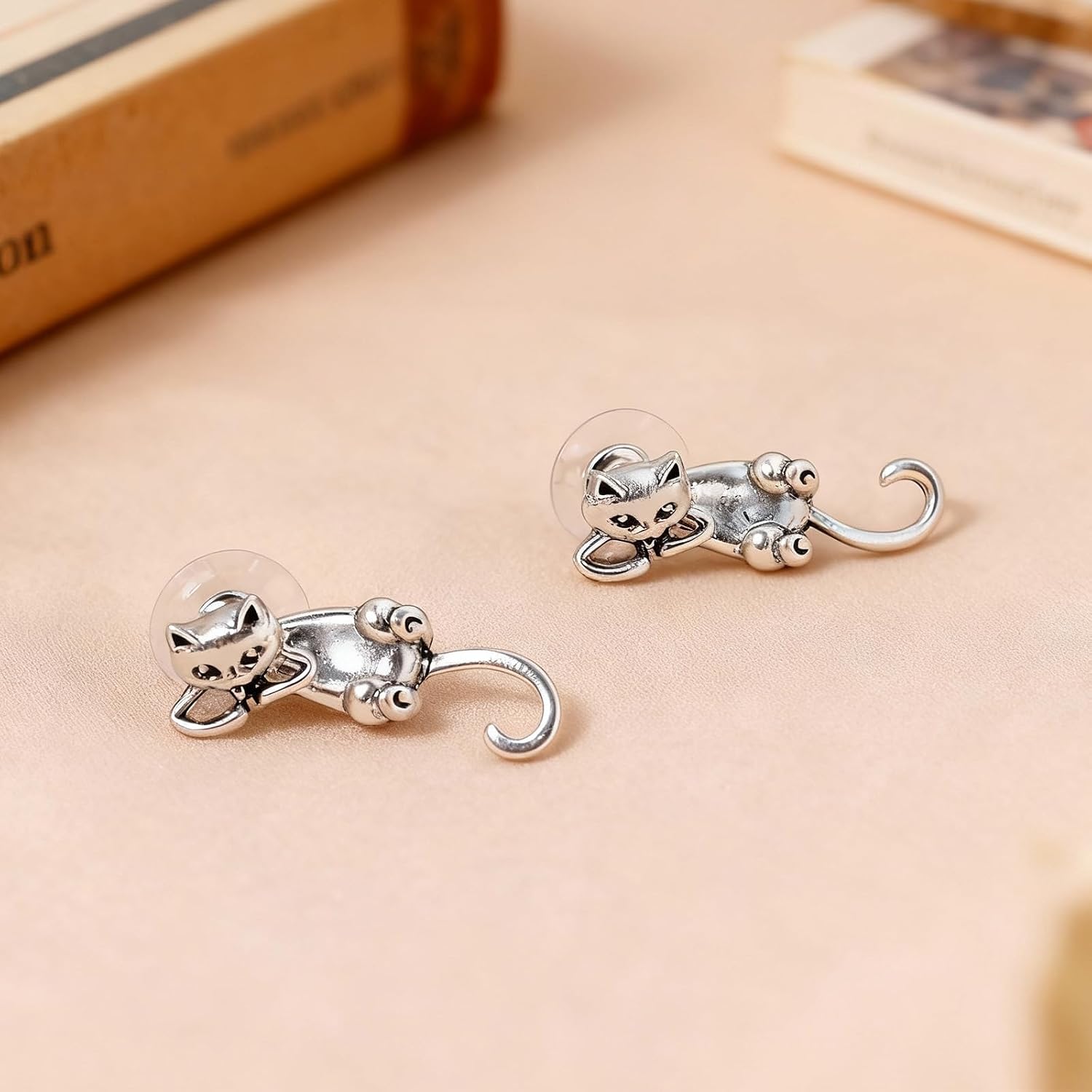 Cute Cat Earrings for Women Whimsical Jewelry Funny Animal Earrings Trendy Daily Everyday Fashion Unique Gifts for Women Weird Stuff Christmas Gift Stocking Stuffers