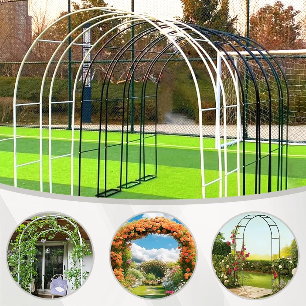 Zewnętrzny łuk ogrodowy – metalowa kratka do roślin pnących, kremowy łuk ślubny, na imprezy i dekoracje, szer. 140 x wys. 230 cm, idealny do aranżacji kwiatowych i dekoracji ogrodu