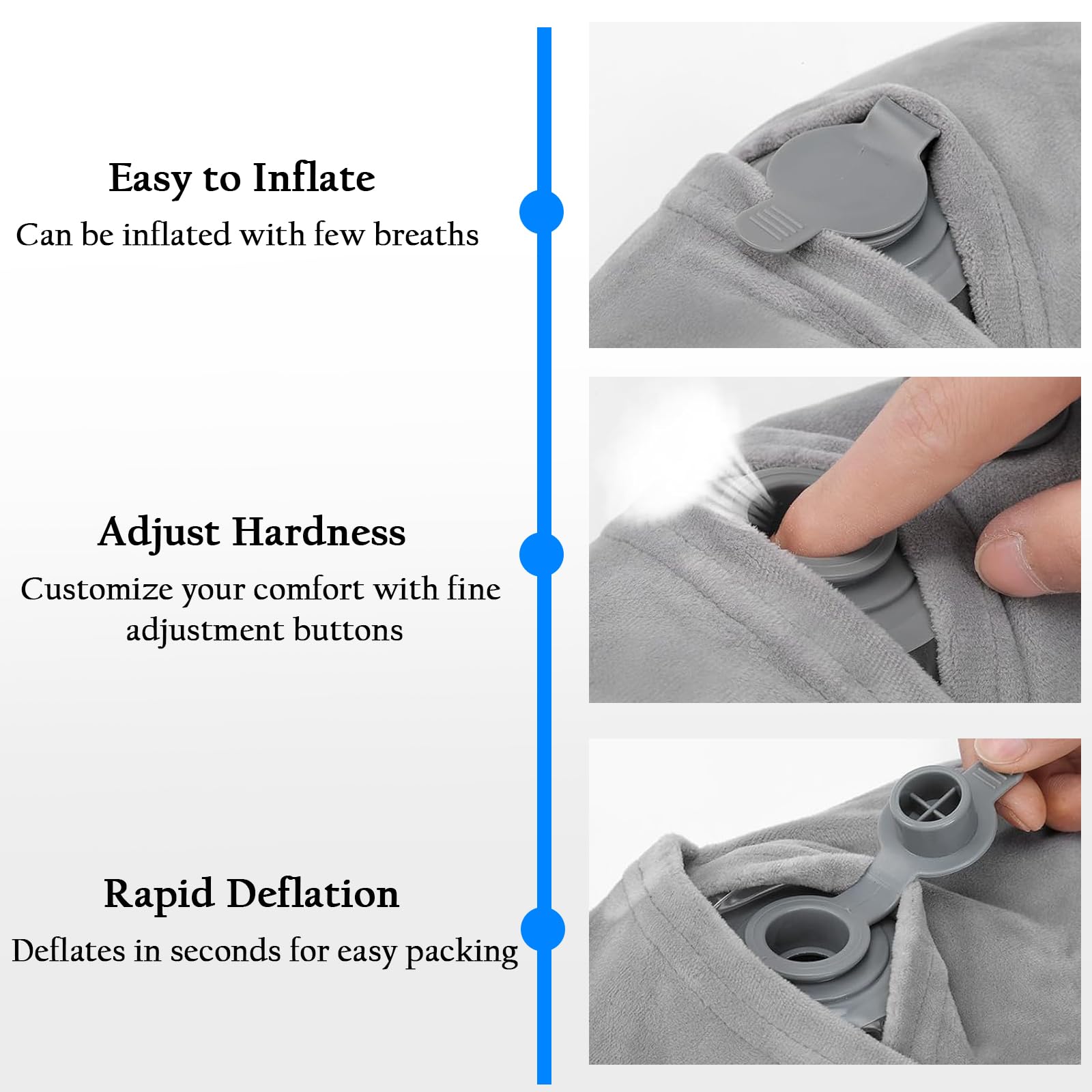 Cuscino Da Viaggio Gonfiabile Per Collo - 2 Pezzi Con Federa Morbida - Foto 3