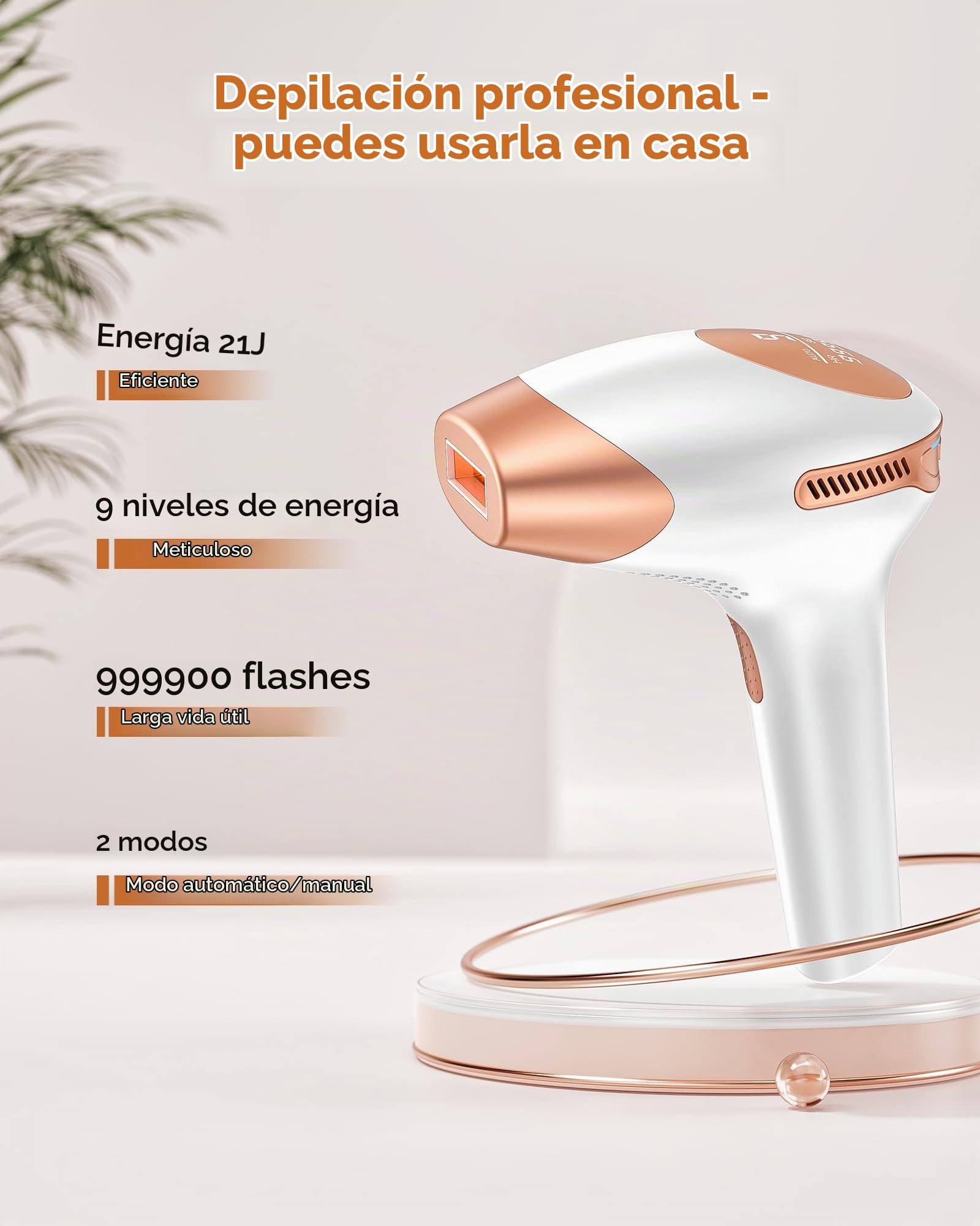 Deplite 21J Depiladora Laser, IPL Depiladora de Luz Pulsada con 9 Niveles Energía, 999,900 Flashes, Maquina Depilacion Laser para Mujer Hombre, Bikini Axilas Cara Cuerpo