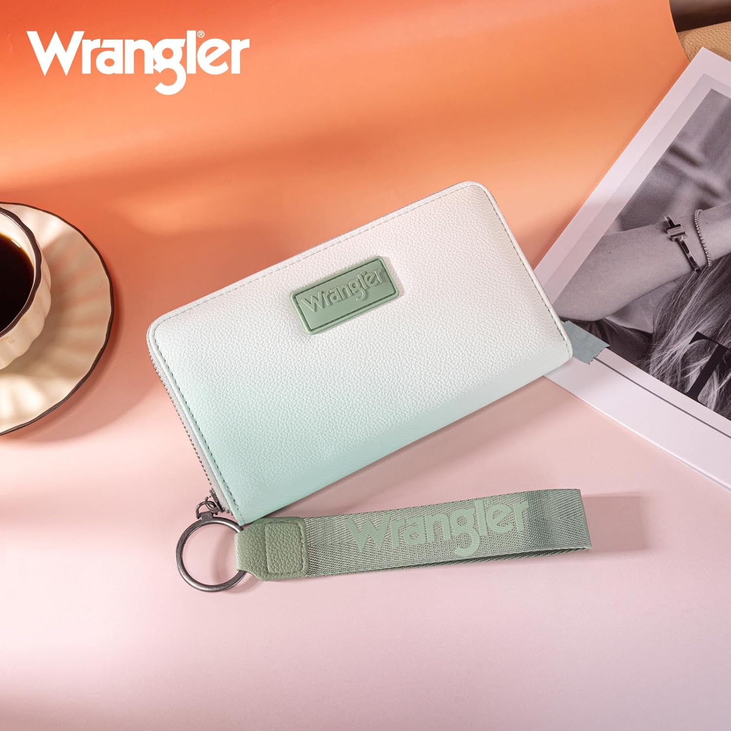 Montana West X Wrangler Wristlet Wallets for Women Gradient Color Bifold Wallet Large Capacity RFID Blocking Clutch Wallets with ID Window - Image 6