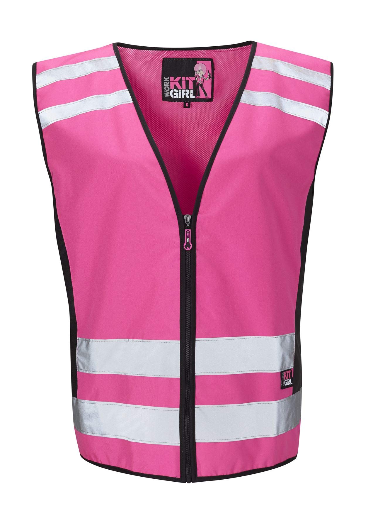 Work Kit Girl Womens - See Me Hi Vis Pink Waistcoat/Vest - Pink