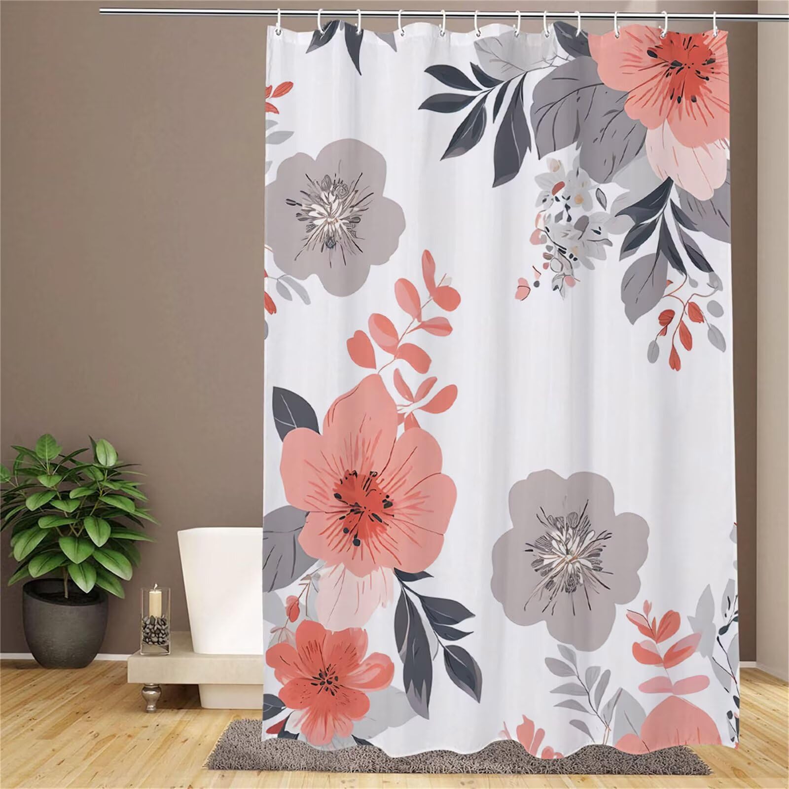 Rideau de douche imperméable séchage rapide 120x200 avec 12 crochets