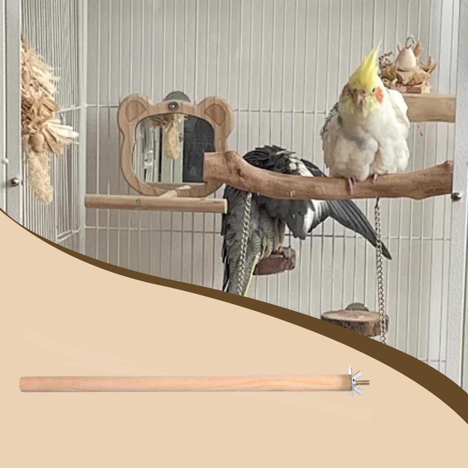 Amazon | predolo 木製鳥かご止まり木 オウム止まり木スタンド ケージ