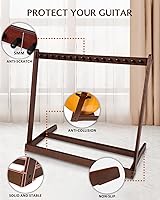 Vista 6 de STRICH Guitar Stand for Multiple Guitars, Hardwood Guitar Rack for 8 Electric Guitar Bass, or 5 Acoustic Guitars, Padded Multi Guitars Display for