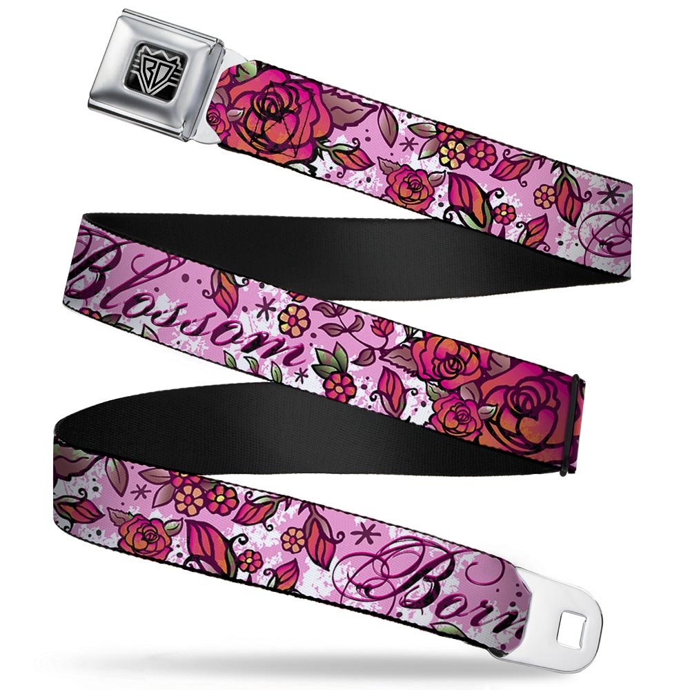 Buckle-Down Unisex's Seatbelt Belt Born to Blossom Tattoo XL, Multicolor, X-Large