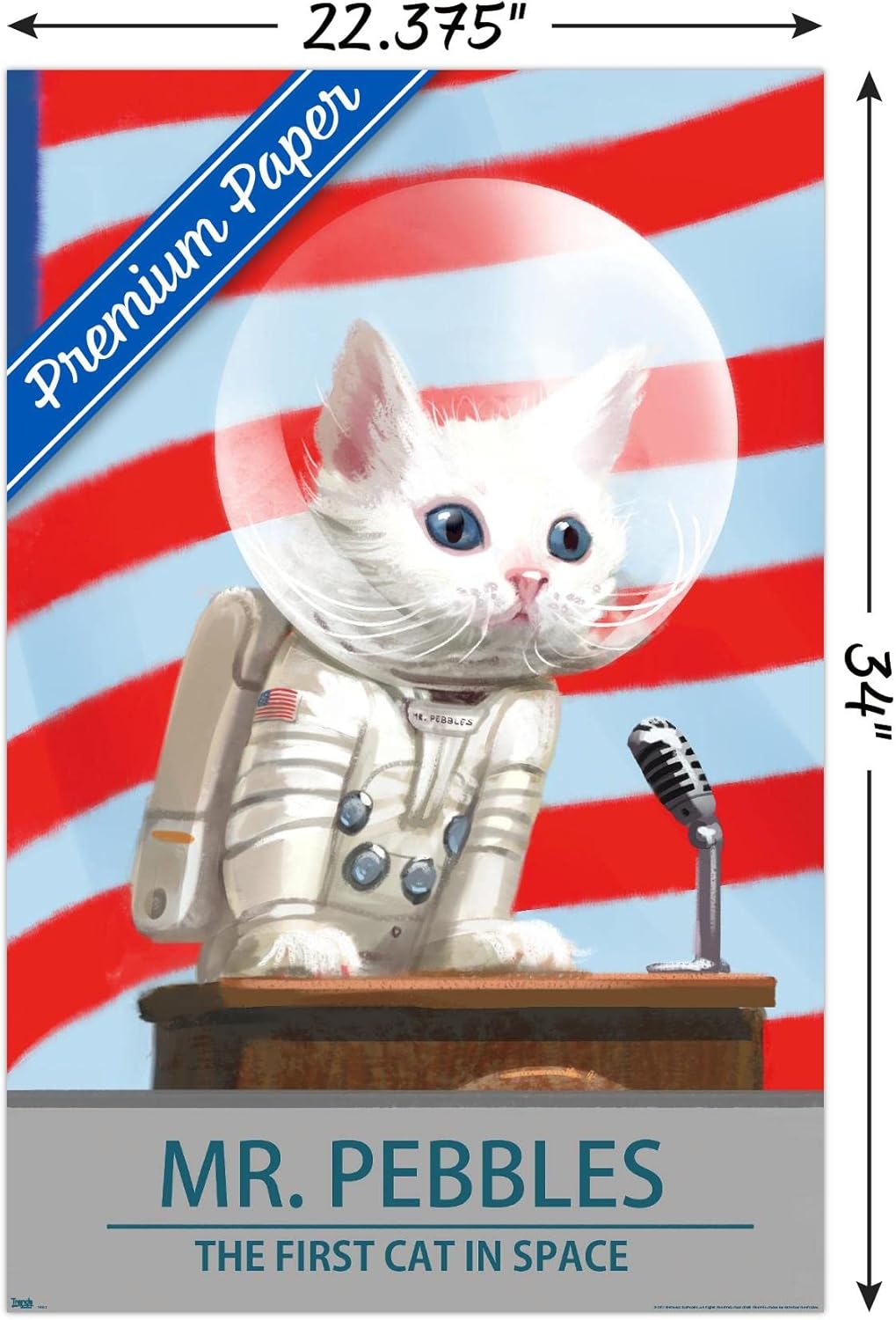 Fallout 4 - Mr. Pebbles - The First Cat In Space Wall Poster, 34L" x 22.4W", Premium Unframed Version - Image 3