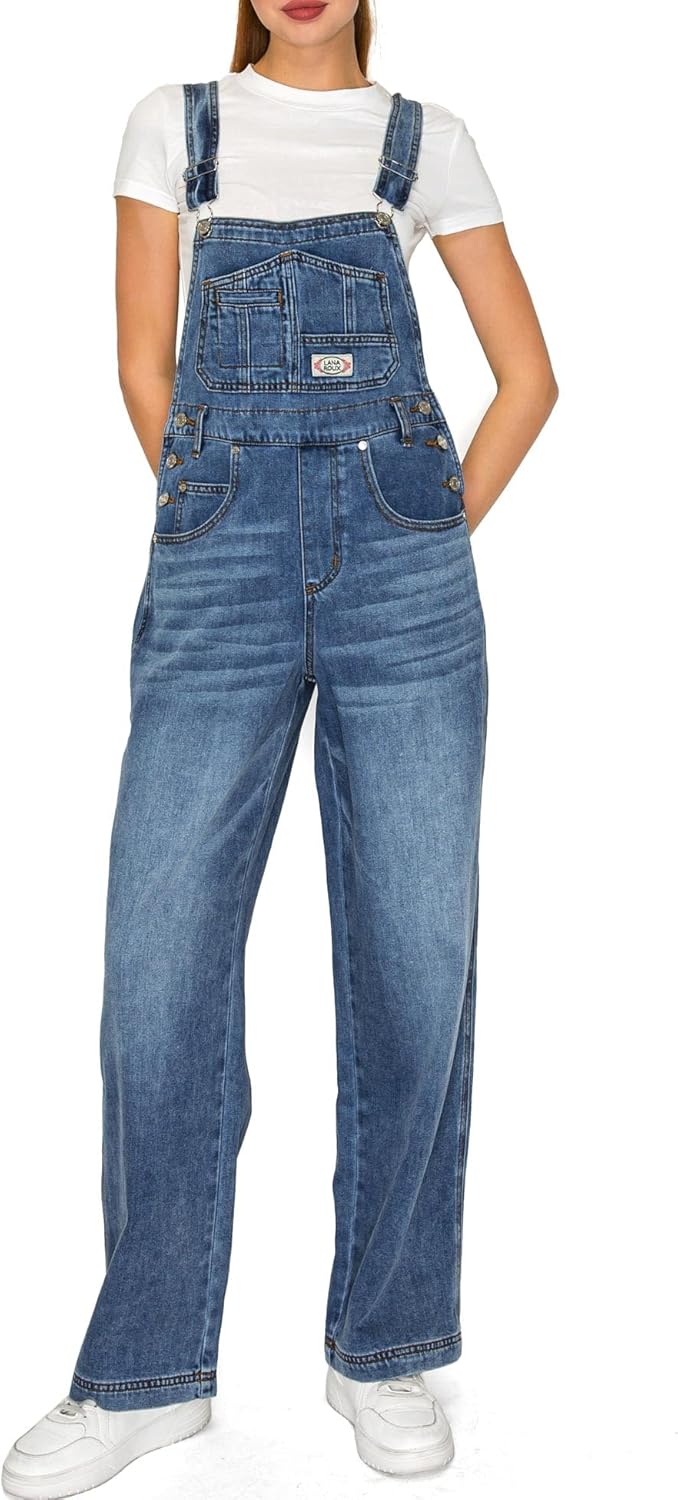 90s Retro Dungaree Ultra Soft Stretchy Denim Overalls - Image 4