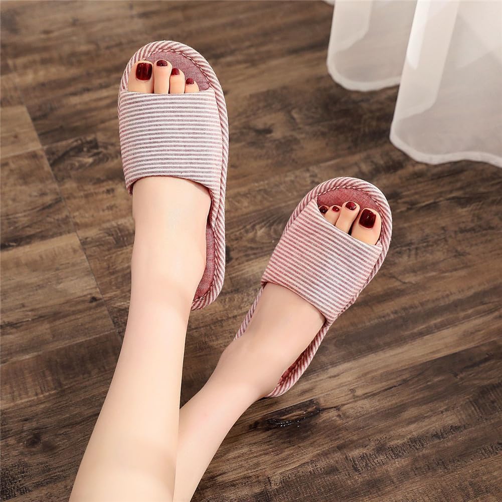 4 Pairs Spa Slippers - Non Slip Disposable Slippers for Guests, Men & Women - Washable & Travel Friendly