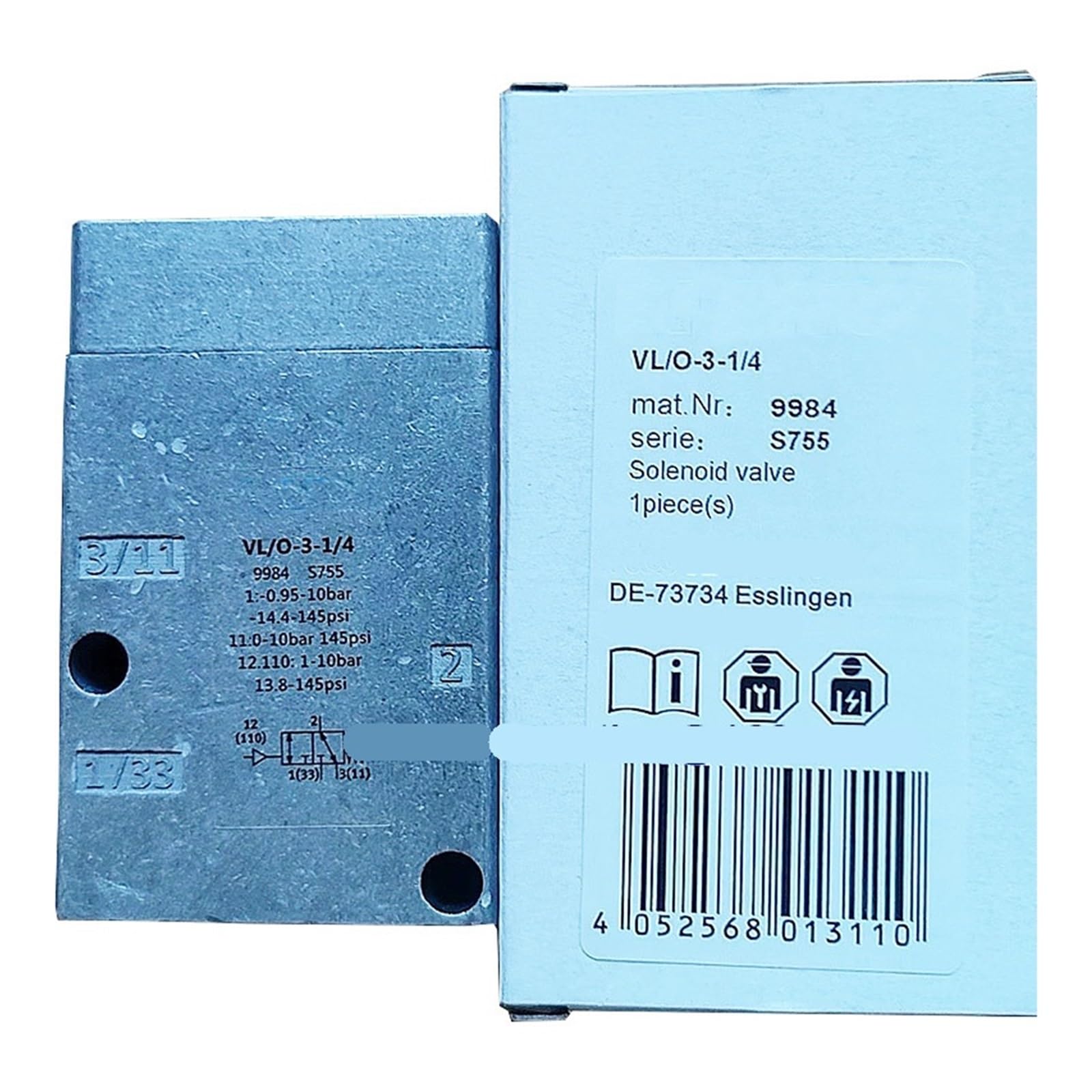 Vanne de commande pneumatique VL/O-3-1/8-B 7803 pour stopper les fuites d'air comprimé