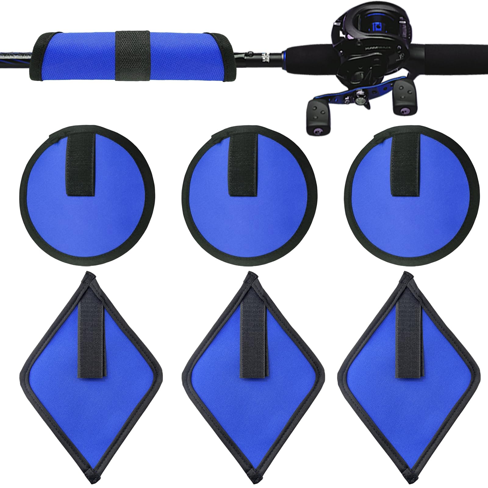 JPY 6pcs Fishing Lure Wrap Bait Lure Wrap Fishing Bait Gloves Rod Fish Hook Storage Protectors to Keep Fishermen Fishing Safe (Blue)