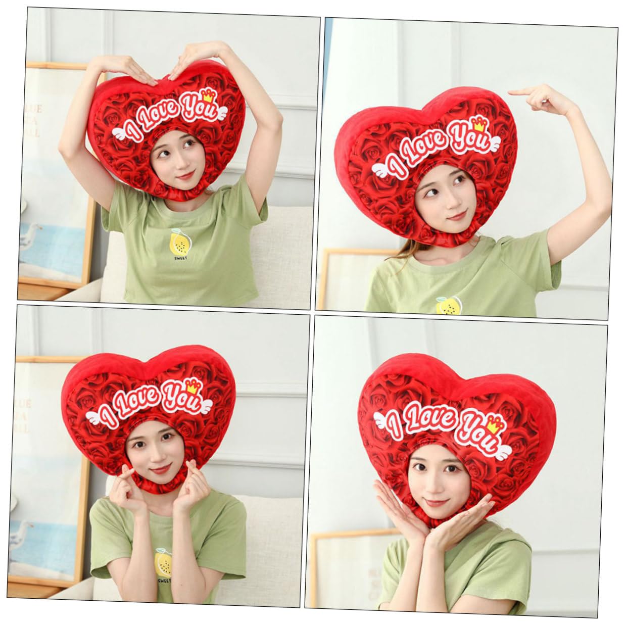 TOYANDONA Gorro de Disfraz de Corazón de Peluche 45X30 CM Sombrero Novedoso para Fiesta y Cosplay Accesorio para Fotos en Eventos y Festivales Diseño y Cómodo