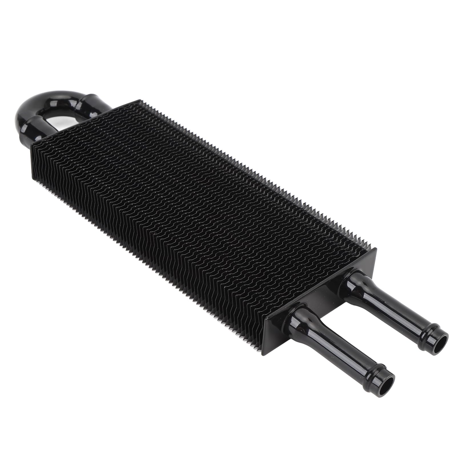 Kit Radiatore Olio Motore Universale a 2 File per Trasmissione, Lega di Alluminio, 233 Mm, con Tubo per Veicolo (Nero)