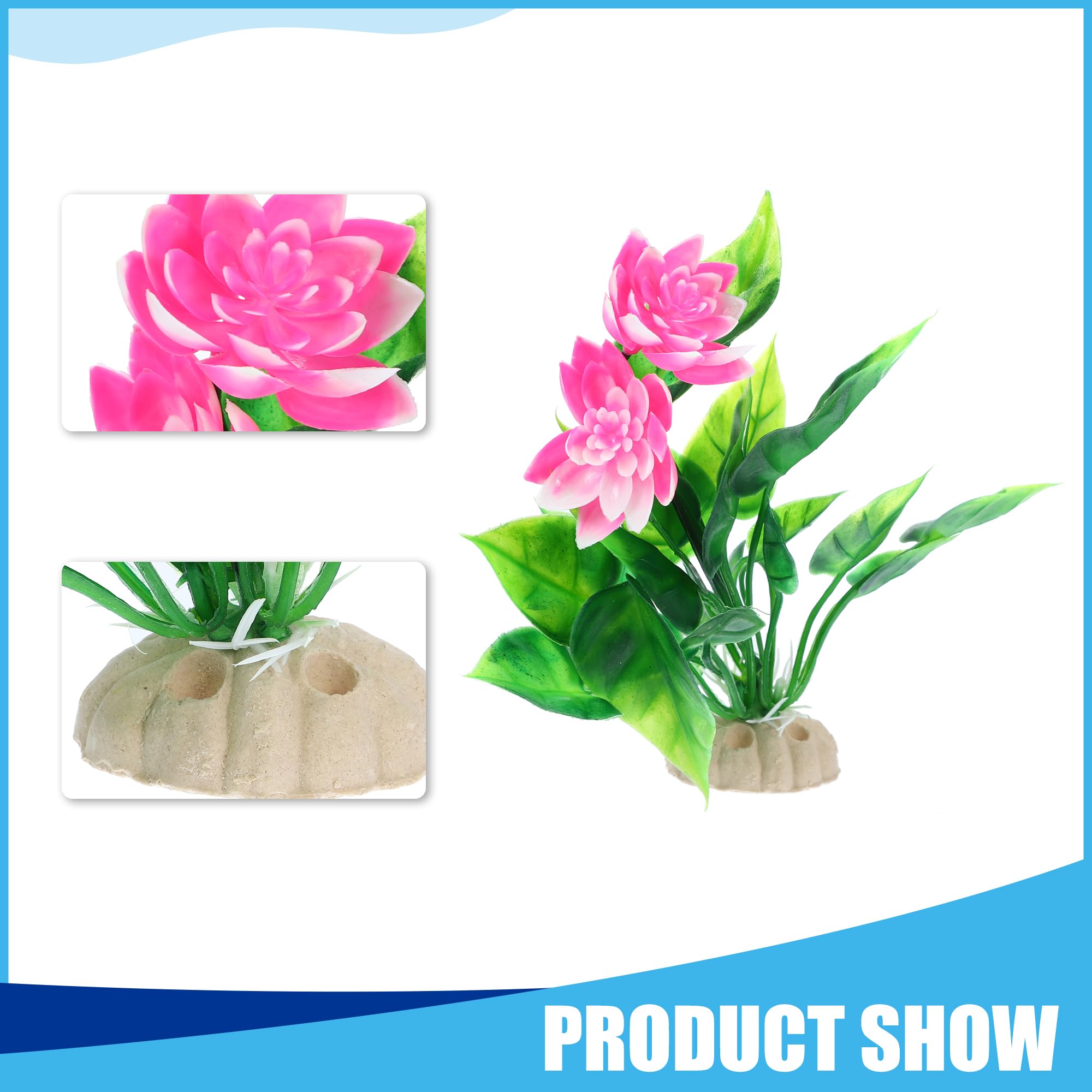 CAPASTEC Aquarium Decoration, Mini PE Ceramics Aquarium Decorations Plants for Aquarium Fish Tank,5.91Inch(Pink,2Pcs) - Image 2