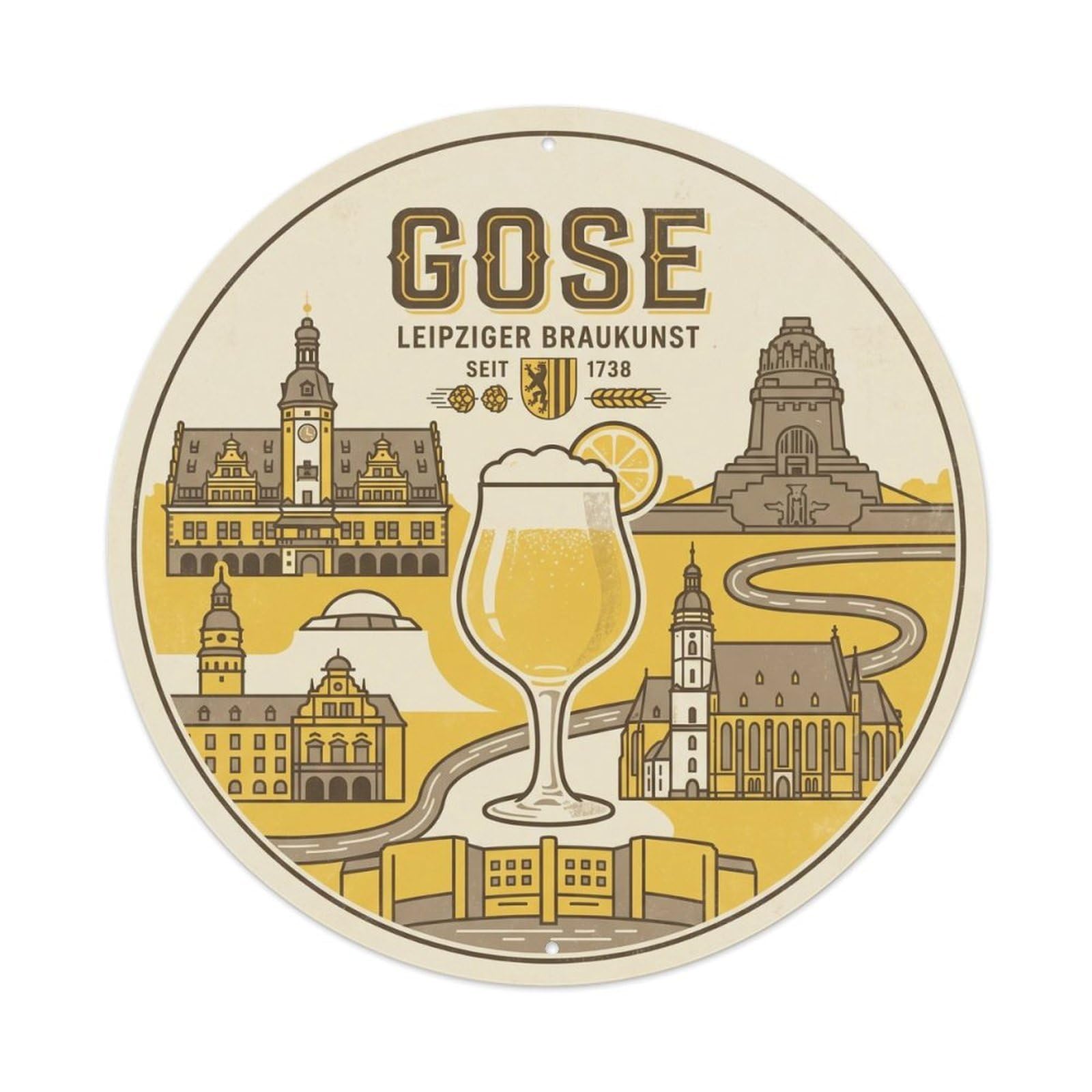 Gose Sour Beer Malt Hops German Classic Wild Ferment Metal Tin Sign