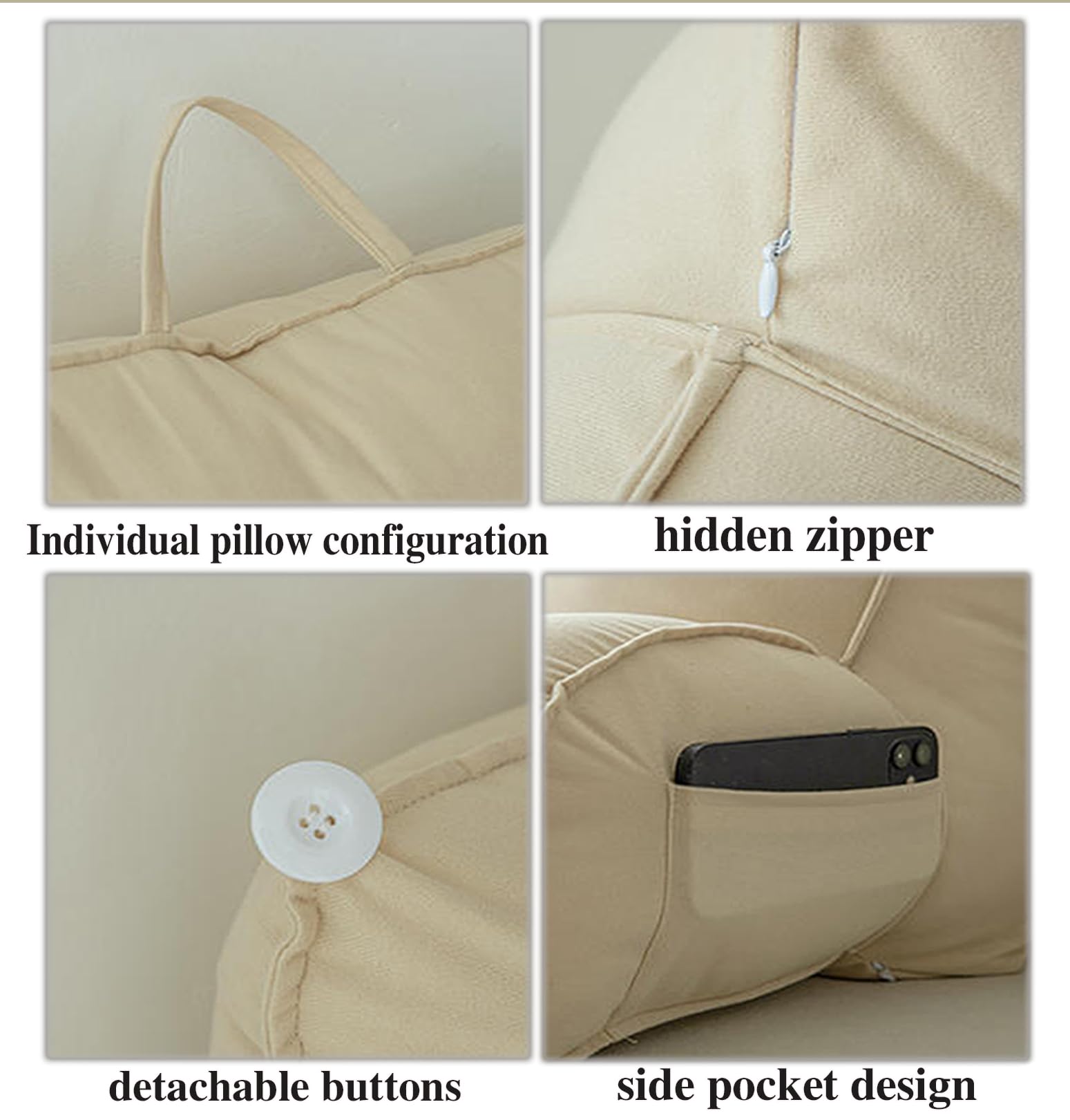 Cuscino Da Lettura Con Braccioli E Schienale - Regolabile, Per Divano E Letto, 75x40x50cm - Foto 12