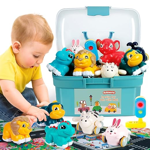 Kiddiworld Baby Truck Car Toys with Playmat/Storage Box|Baby Toys for 1 2 Year Old Boy|1st Year Old Boy Birthday Gift for Infant Toddlers|First Christmas Boys Gifts for Toddler Toys Age 1-2