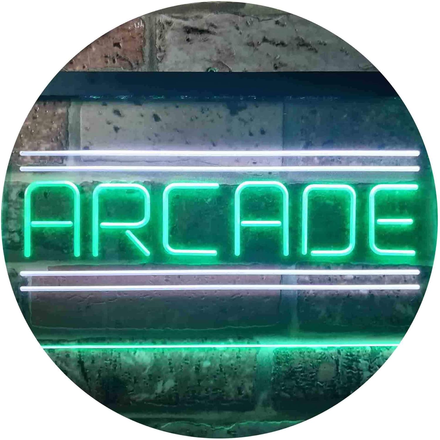 ADVPRO Arcade Game Zone Room Dual Color LED Neon Sign White & Green 16" x 12" st6s43-i3368-wg