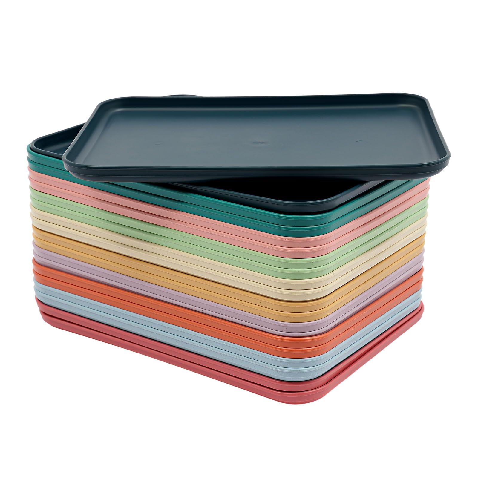 24 vassoi da portata, impilabili, per buffet, riutilizzabili, lavabili in lavastoviglie, ideali per catering, feste, 31 x 22 cm, 10 colori