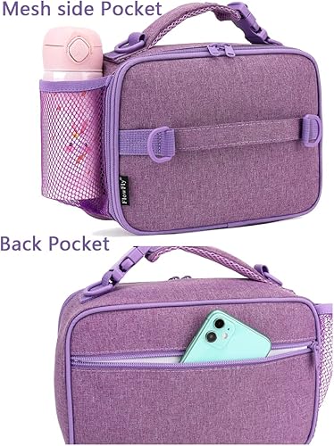 Miniatura 169 de FlowFly - Lonchera para niños, lonchera escolar aislante duradera con correa para el hombro y soporte para botellas, bolsa térmica pequeña