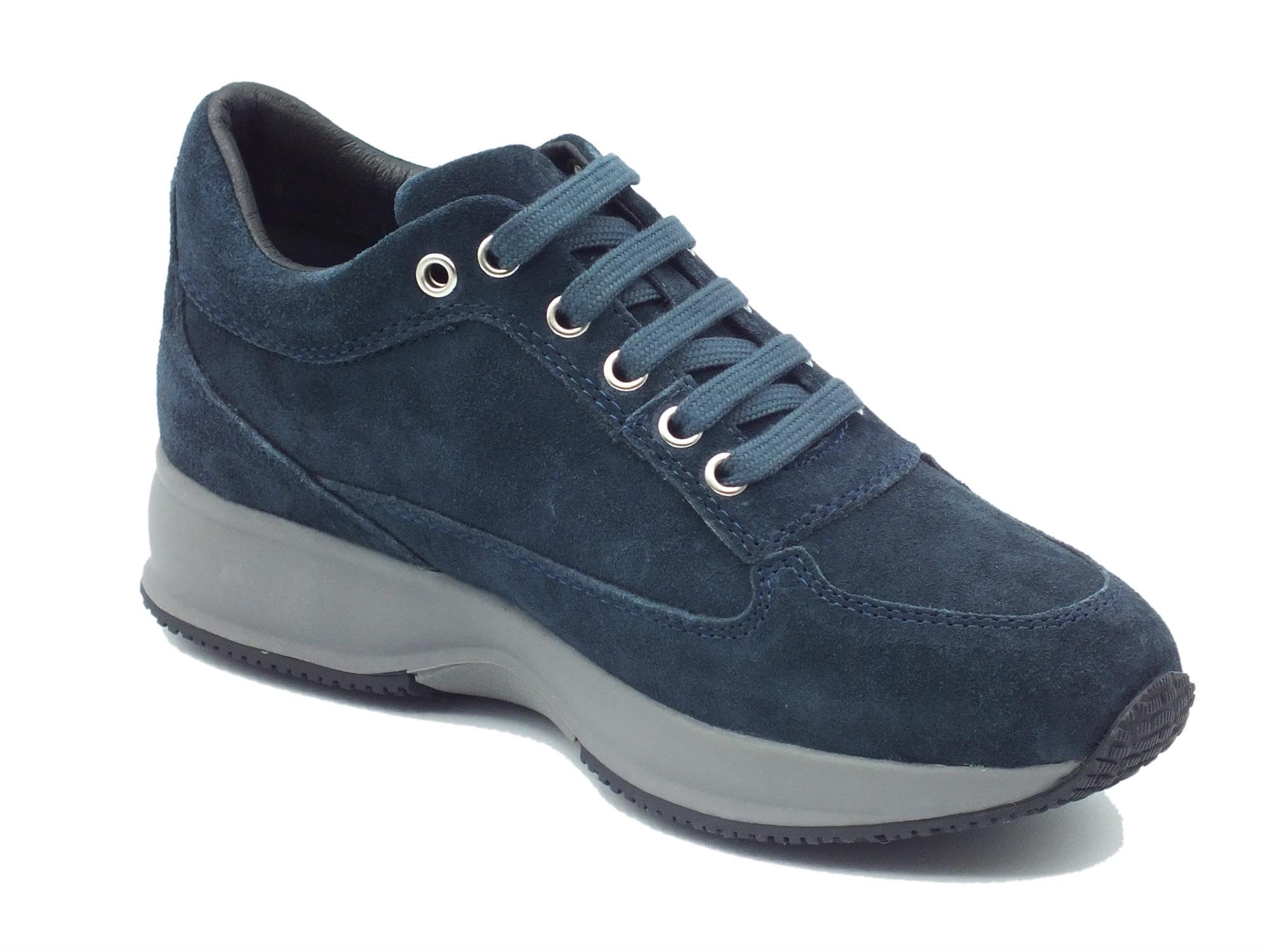 Lumberjack Raul SW01305 Navy Blue Sneakers per Donna in Nabuk con Zeppa bombata e Strass (Taglia 36)