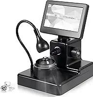 Microscópio digital LCD de 4,3 polegadas, microscópio de moeda de solda portátil recarregável, testador de diamante profissional de 50 a 1000 x com luz de preenchimento de LED multiângulo para