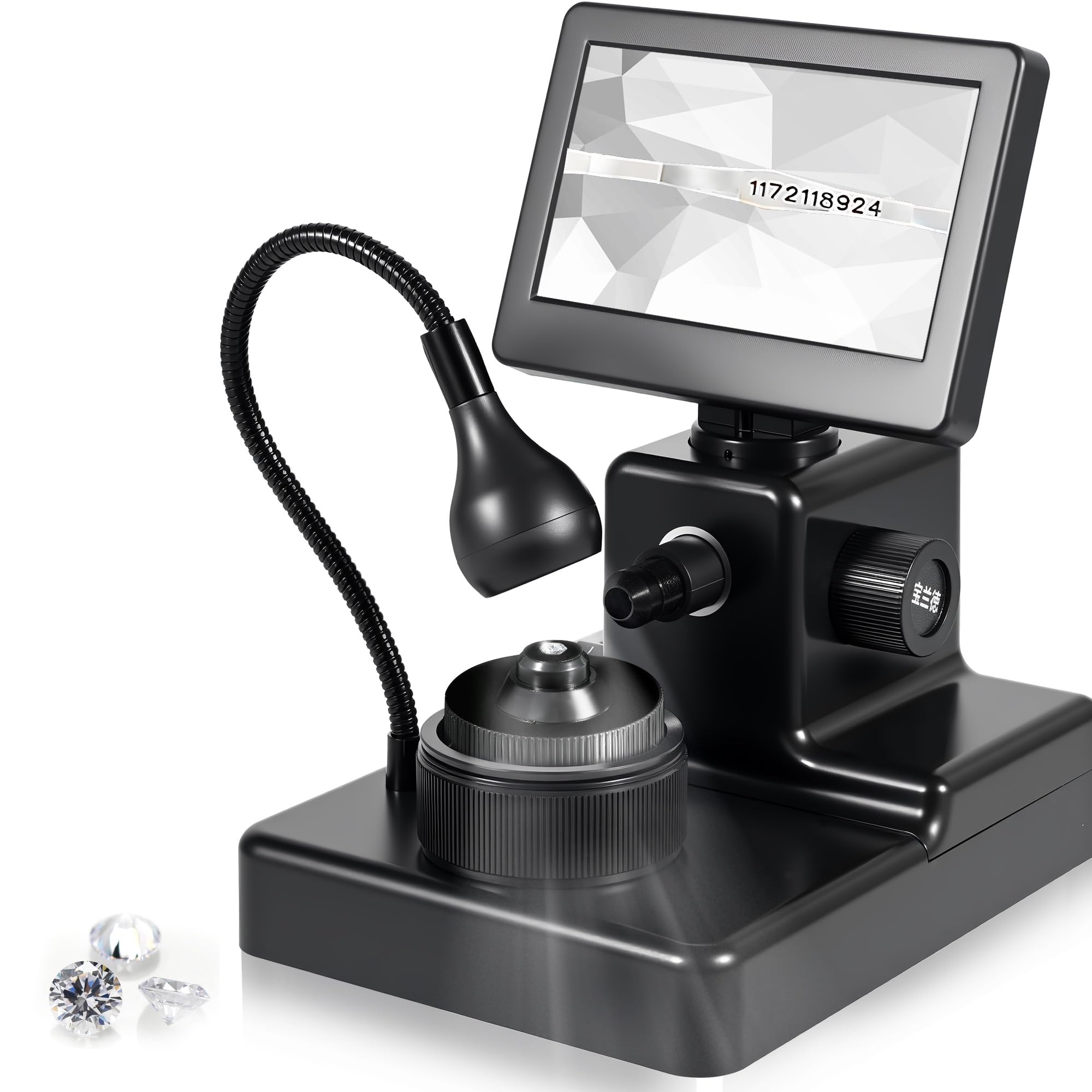 4.3 inch LCD Digital Microscope, Rechargeable Portable Lab Soldering Coin Microscope, 50-1000X Pro Diamond Tester with Multi-Angle LED Fill Light for Diamond Laser Inscription Girdle Viewer Jewelers-picture-49