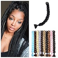 Vista 24 de Benehair 1 paquete de 1 paquete de extensiones de cabello trenzado de 24 pulgadas, extensiones de cabello sintético de alta temperatura, extensiones