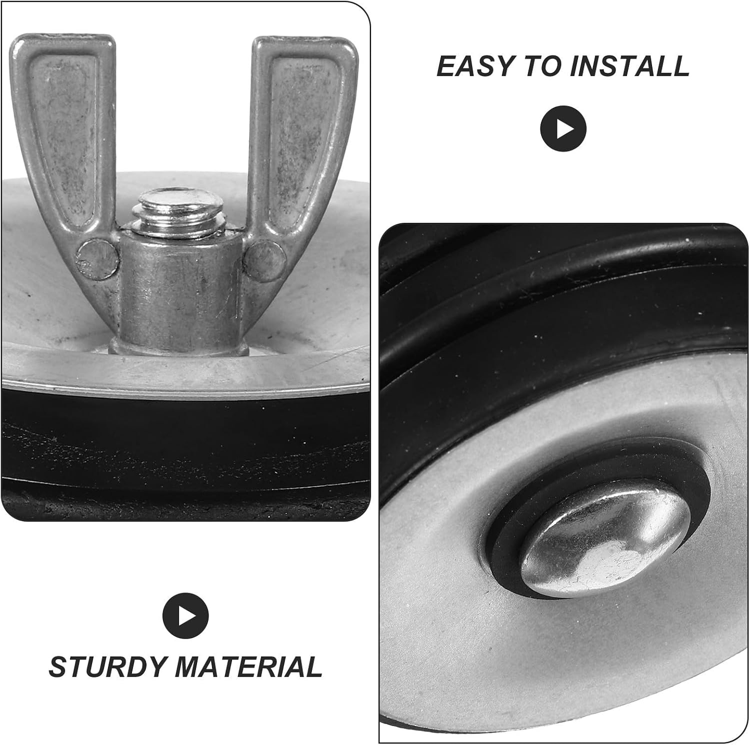 YARNOW Steel Mechanical Test Plug with Rubber Seal Ring Sturdy Sewer Clean Out Cap Featuring Galvanized Screw and Wing Nut Expansion Pipe Plug for Sink Pool and Drain Systems