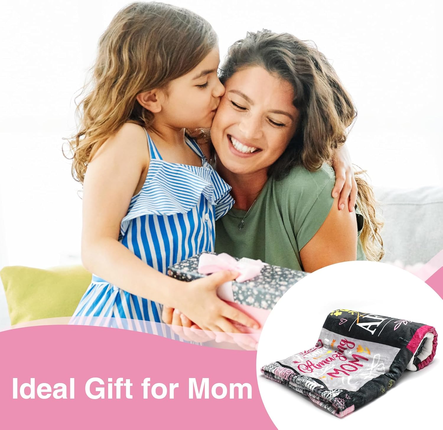 New Mom Gifts Blanket - Mama Daily Affirmations Throw 50x60, Postpartum Self Care Gift for Mommy to Be, Christmas Birthday Blanket for Boy or Girl Mom - Image 3