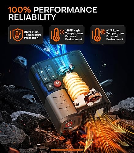 Miniatura 5 de Inflador de neumáticos, compresor de aire portátil, bomba de aire 3 veces más rápida con aplicación, bomba de neumáticos eléctrica de 160 PSI 48 LPM
