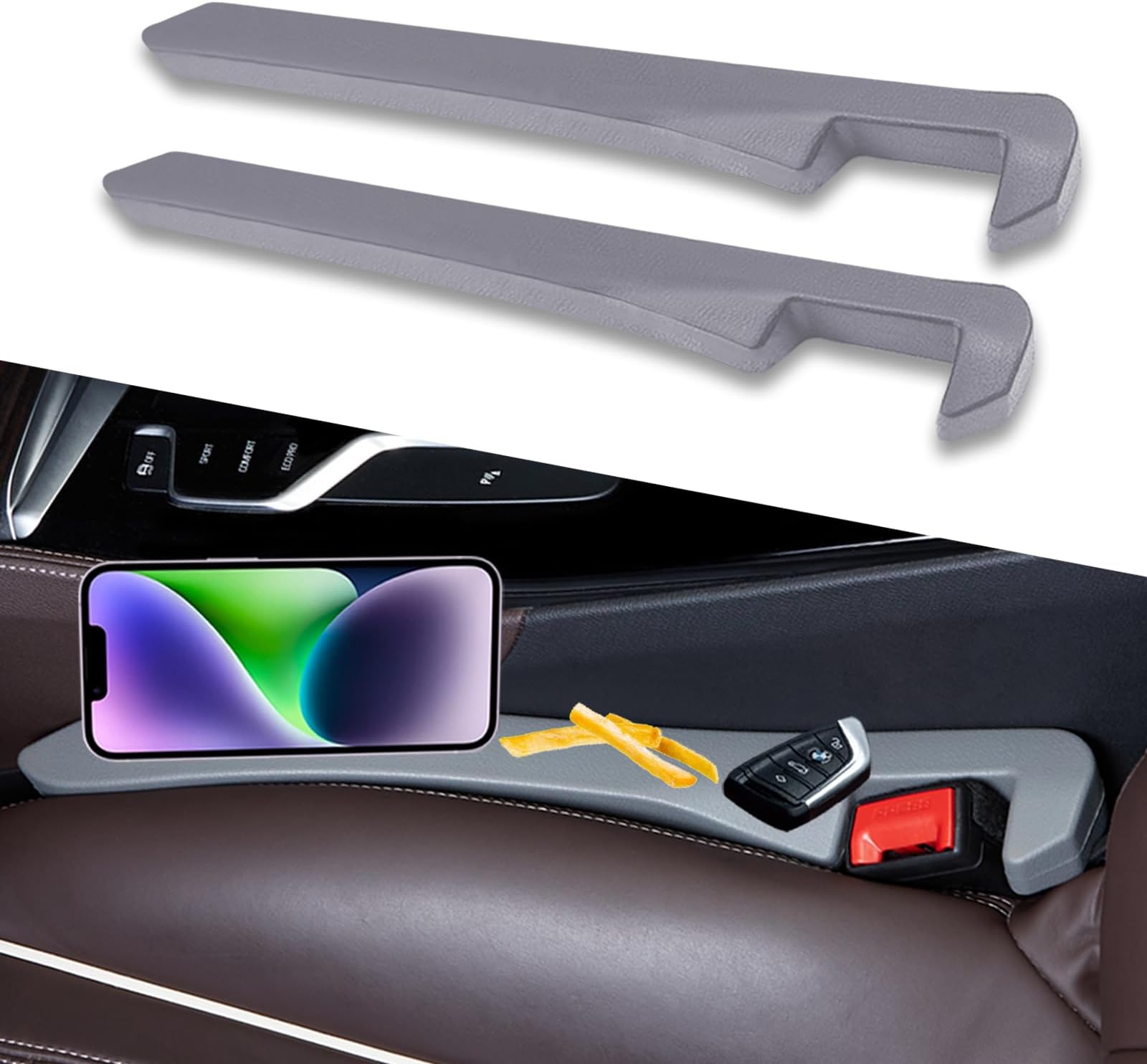 LKAHG 2Pcs Car Seat Gaps Filler, Microfiber Leather Fill