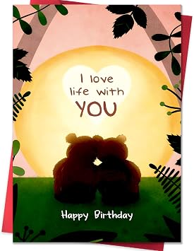 IDU Romantic Birthday Card for Husband Wife Boyfriend Girlfriend